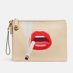 NWT AUTHENTIC Coach X Tom Wesselmann Large Turnlock Wristlet